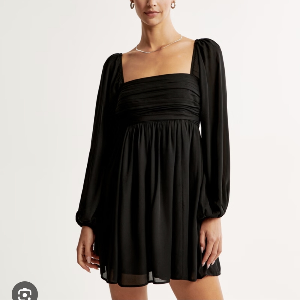 A&F Sheer Sleeves Black Dress